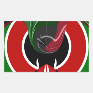 Sticker Rectangulaire Design graphique Extraordinaire Fluid Kenya Drapea