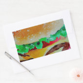 Sticker Rectangulaire design hamburger, peinture originale (Enveloppe)