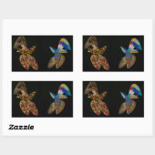 Sticker Rectangulaire "design original" "Pinceaux adolescents" autocolla (Feuille)