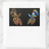 Sticker Rectangulaire "design original" "Pinceaux adolescents" autocolla (Sac)