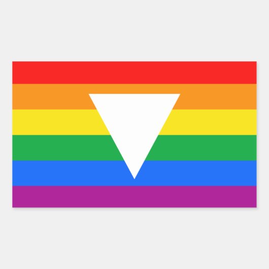 Sticker Rectangulaire Design triangle gay pride (Devant)