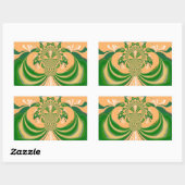 Sticker Rectangulaire Design vert jaune. (Feuille)