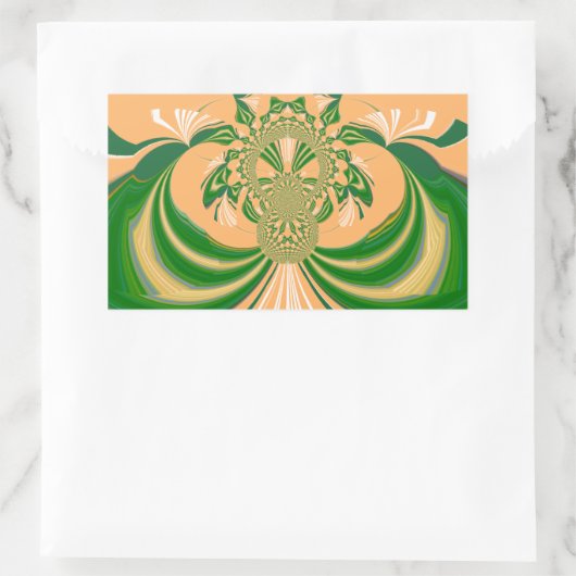 Sticker Rectangulaire Design vert jaune. (Sac)