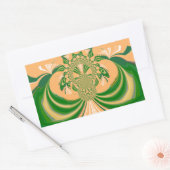 Sticker Rectangulaire Design vert jaune. (Enveloppe)