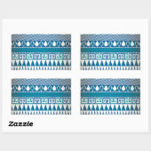 Sticker Rectangulaire Design Vintage classique Art aztèque (Feuille)