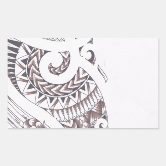 Sticker Rectangulaire designer maori (Devant)