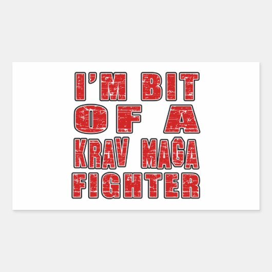 Sticker Rectangulaire Designs cool Krav Maga (Devant)