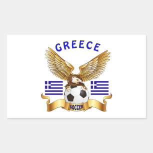 Sticker Rectangulaire Designs de football de Grèce
