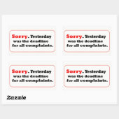 Sticker Rectangulaire Désolé (Feuille)