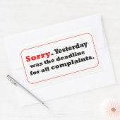 Sticker Rectangulaire Désolé (Enveloppe)