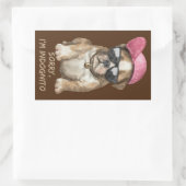 Sticker Rectangulaire DÉSOLÉ JE SUIS INDOGNITO (Français Bulldog) petit (Sac)