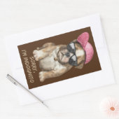 Sticker Rectangulaire DÉSOLÉ JE SUIS INDOGNITO (Français Bulldog) petit (Enveloppe)