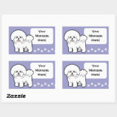 Sticker Rectangulaire Dessin Bichon Frise (Feuille)
