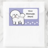 Sticker Rectangulaire Dessin Bichon Frise (Sac)