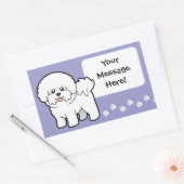 Sticker Rectangulaire Dessin Bichon Frise (Enveloppe)
