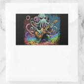 Sticker Rectangulaire Dessin Cthulhu Rock 'n Roll (Sac)