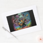 Sticker Rectangulaire Dessin Cthulhu Rock 'n Roll (Enveloppe)