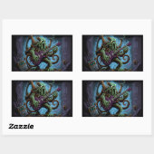 Sticker Rectangulaire Dessin Cthulhu Rock 'n Roll (Feuille)