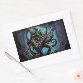 Sticker Rectangulaire Dessin Cthulhu Rock 'n Roll (Enveloppe)