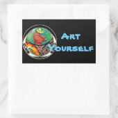 Sticker Rectangulaire Dessin d'art de Chameleon (Sac)
