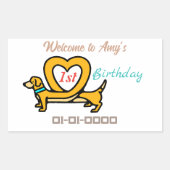 Sticker Rectangulaire Dessin de chien (Devant)
