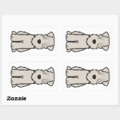 Sticker Rectangulaire Dessin de chien de Terrier roux (Feuille)