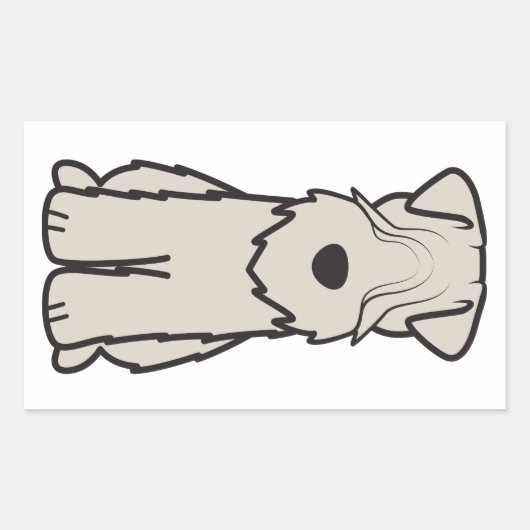 Sticker Rectangulaire Dessin de chien de Terrier roux (Devant)