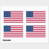 Sticker Rectangulaire Dessin de fierté de drapeau américain USA (Feuille)