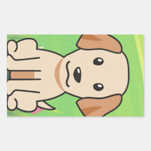 Sticker Rectangulaire dessin de laboratoire jaune