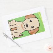 Sticker Rectangulaire dessin de laboratoire jaune (Enveloppe)