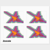 Sticker Rectangulaire Dessin de Nazca Hummingbird Pérou (Feuille)