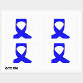 Sticker Rectangulaire Dessin de ruban bleu (Feuille)