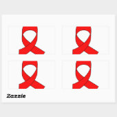 Sticker Rectangulaire Dessin de ruban rouge (Feuille)