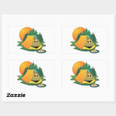 Sticker Rectangulaire Dessin de Tente Woods (Feuille)