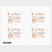 Sticker Rectangulaire Dessin du Baby shower Fox (Feuille)