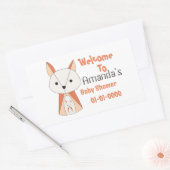Sticker Rectangulaire Dessin du Baby shower Fox (Enveloppe)