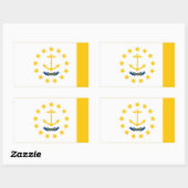 Sticker Rectangulaire Dessin du drapeau de l'État de Rhode Island (Feuille)