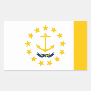 Sticker Rectangulaire Dessin du drapeau de l'État de Rhode Island