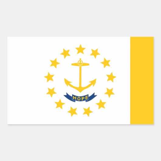 Sticker Rectangulaire Dessin du drapeau de l'État de Rhode Island (Devant)
