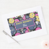 Sticker Rectangulaire Dessin du monstre Doodle foncé (Enveloppe)