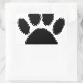 Sticker Rectangulaire Dessin Paw Chien En Noir (Sac)