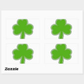 Sticker Rectangulaire Dessin Shamrock de Saint Patrick (Feuille)