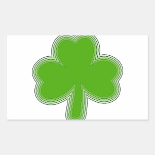 Sticker Rectangulaire Dessin Shamrock de Saint Patrick