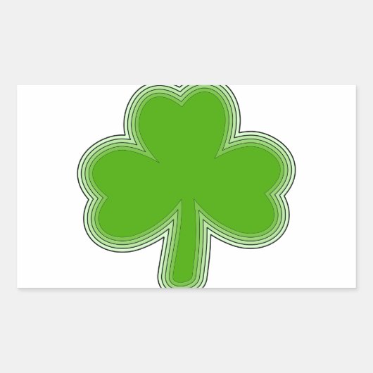 Sticker Rectangulaire Dessin Shamrock de Saint Patrick (Devant)