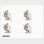 Sticker Rectangulaire Dessin vintage noir blanc de sirène (Feuille)