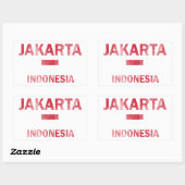 Sticker Rectangulaire Dessins de Jakarta Indonésie (Feuille)