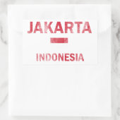 Sticker Rectangulaire Dessins de Jakarta Indonésie (Sac)