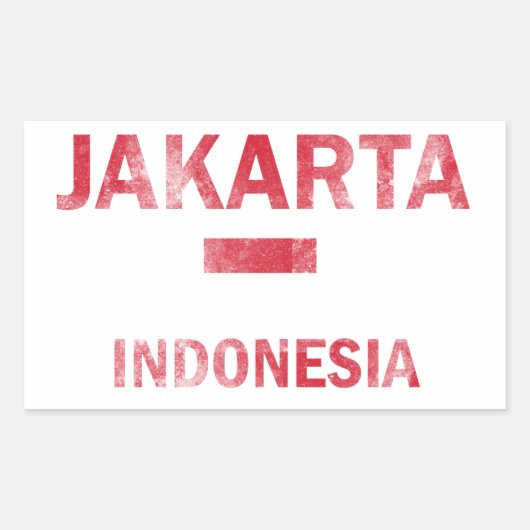 Sticker Rectangulaire Dessins de Jakarta Indonésie (Devant)