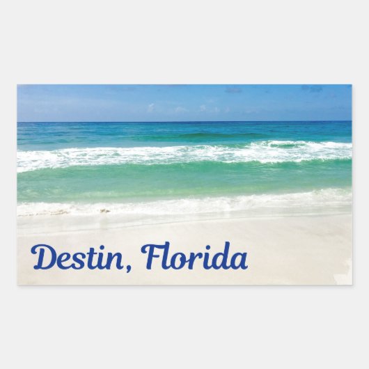Sticker Rectangulaire Destin Florida Blue Beach (Devant)