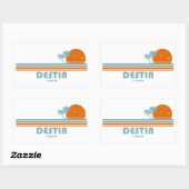 Sticker Rectangulaire Destin Florida Sun Palm Trees (Feuille)